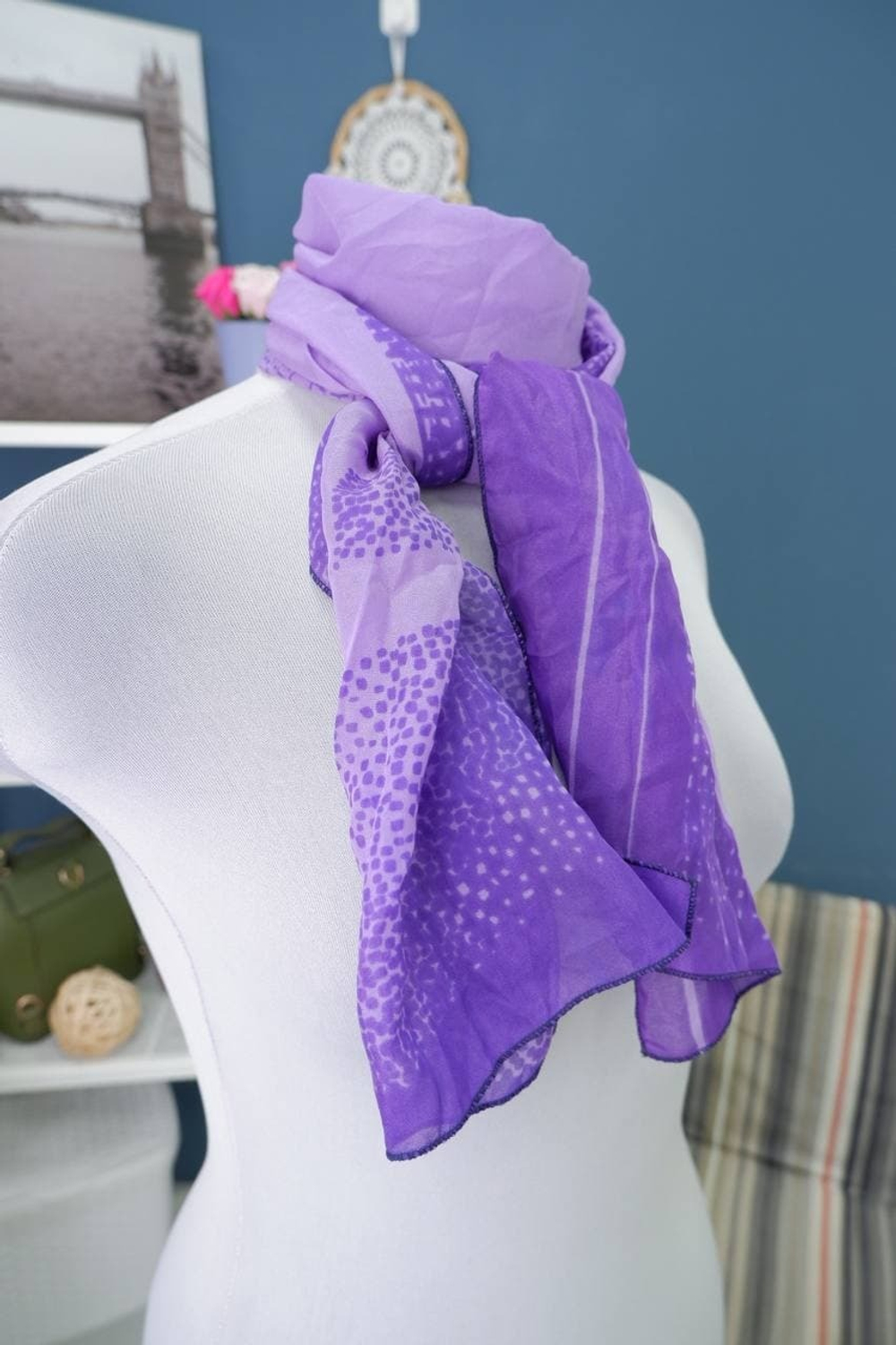 Шарф сиреневый