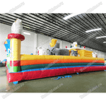 Надувной батут с крышей "Злой страшный серый волк"