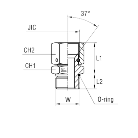 Штуцер FNA JIC 1.7/8" UNF 1.7/8"