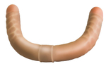 Двусторонний телесный фаллоимитатор с венками - 44 см.