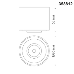 358812 OVER NT21 378 черный Светильник накладной светодиодный IP20 LED 9W 770Лм 4000K 220V GESSO