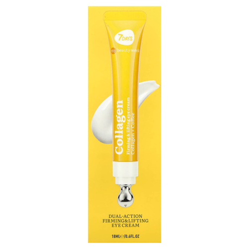 7 Days Beauty, Collagen, крем для кожи вокруг глаз двойного действия для упругости и упругости кожи, 18 мл (0,6 жидк. унции)