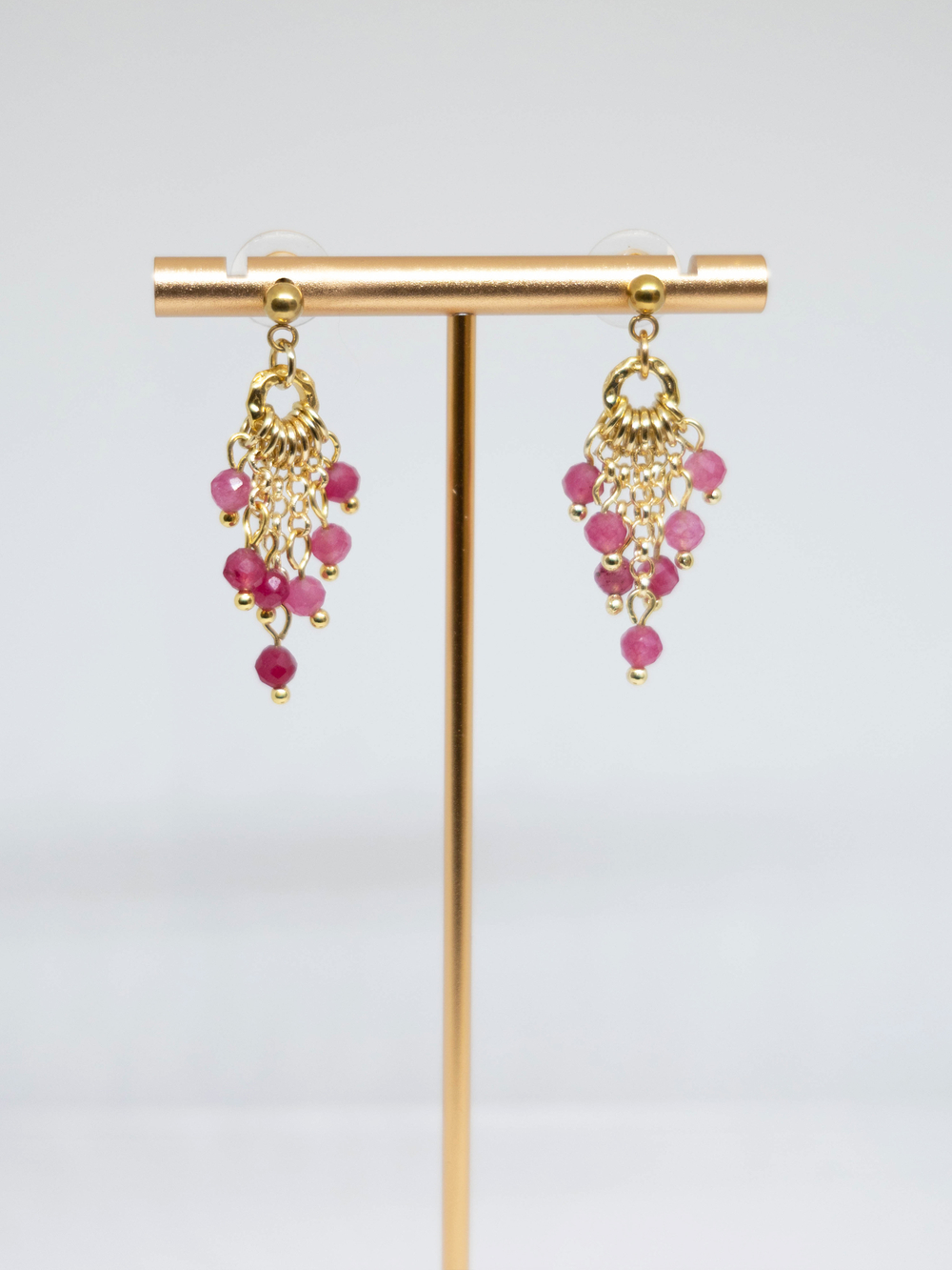 Серьги из турмалина и бижутерного сплава