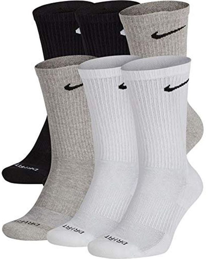 Носки теннисные Nike Everyday Plus Cushion Crew Socks 6P - white/gray/black