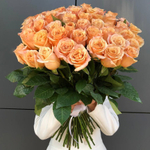 51 персиковая роза 60см