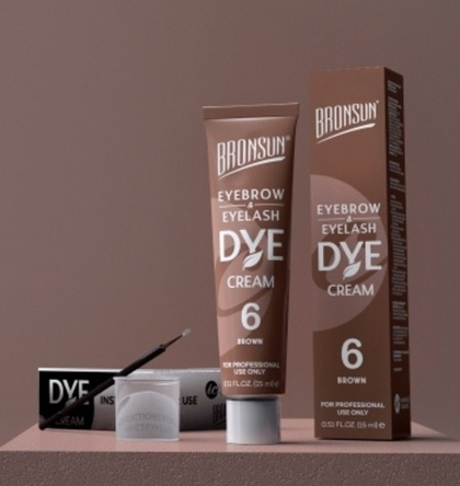 Краска для ресниц и бровей BRONSUN, цвет коричневый #6, 15мл