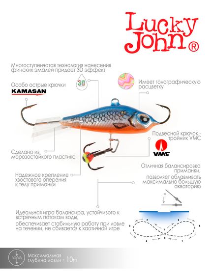 Балансир Lucky John BALTIC 5 с тр. 50мм/45H блистер