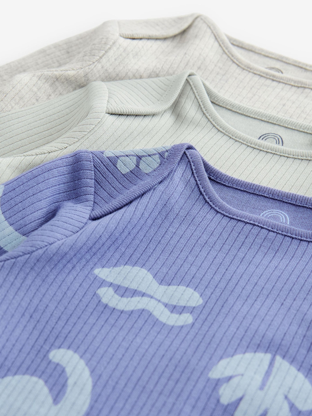 Боди с длинным рукавом для малышей с дисплазией тазобедренного сустава Next N44-794, 3 шт., Серый, Синий