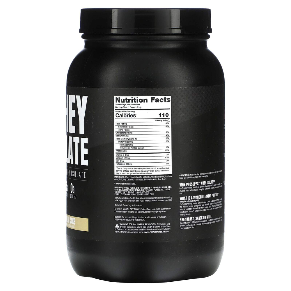 ProSupps, Изолят сыворотки, ванильный торт, 907 г (2 фунта)