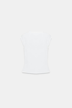 ZARA ЭЛАСТИЧНЫЙ ТОП-КОРСЕТ, БЕЛЫЙ