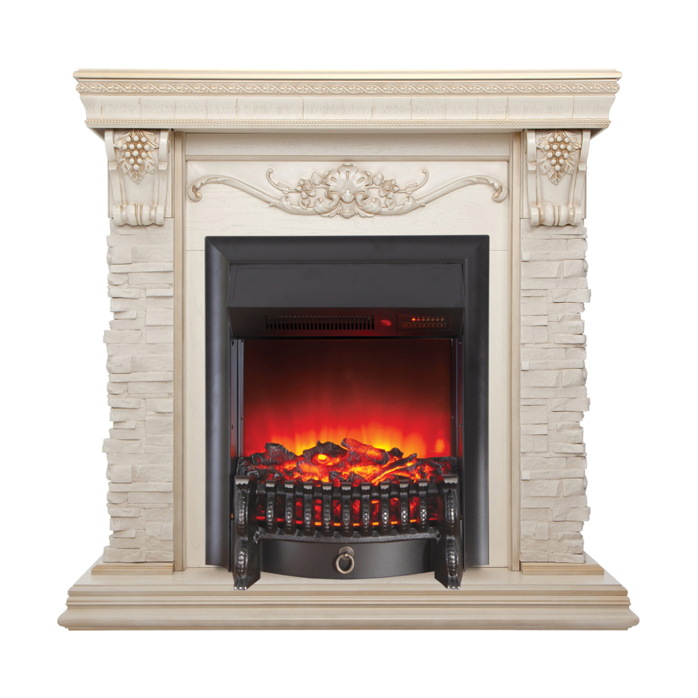 Каминокомплект Real Flame Patricia WT с очагом Fobos Lux Black RC