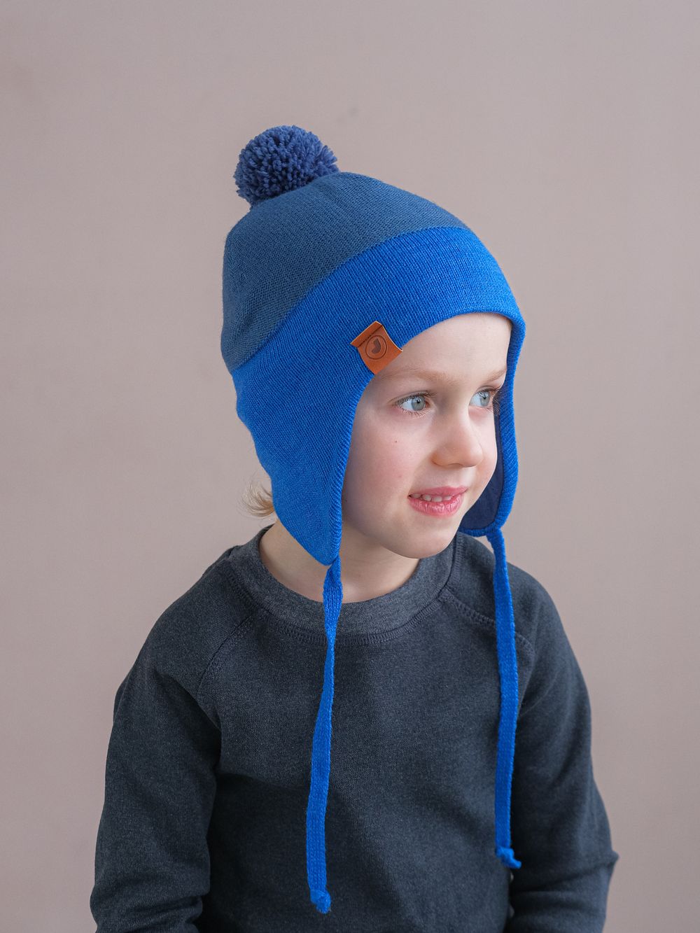 Шапка весенняя/осенняя вязаная КОДИ (Синяя ночь)