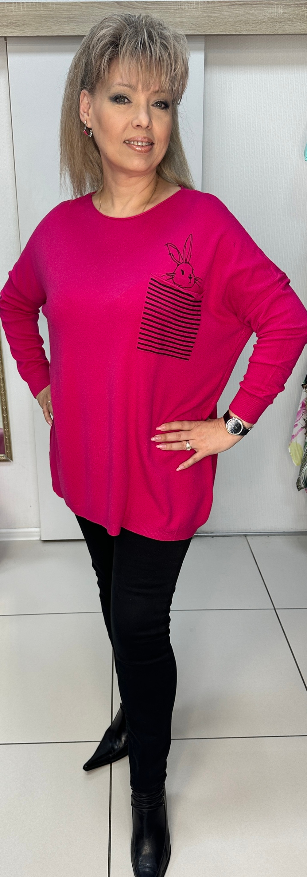 Джемпер-туника с "зайчиком" в кармашке