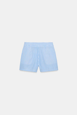 ZARA ШОРТЫ В ПОЛОСКУ, СИНИЙ/БЕЛЫЙ