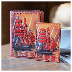 Чехол на паспорт «Городские мотивы» розовый