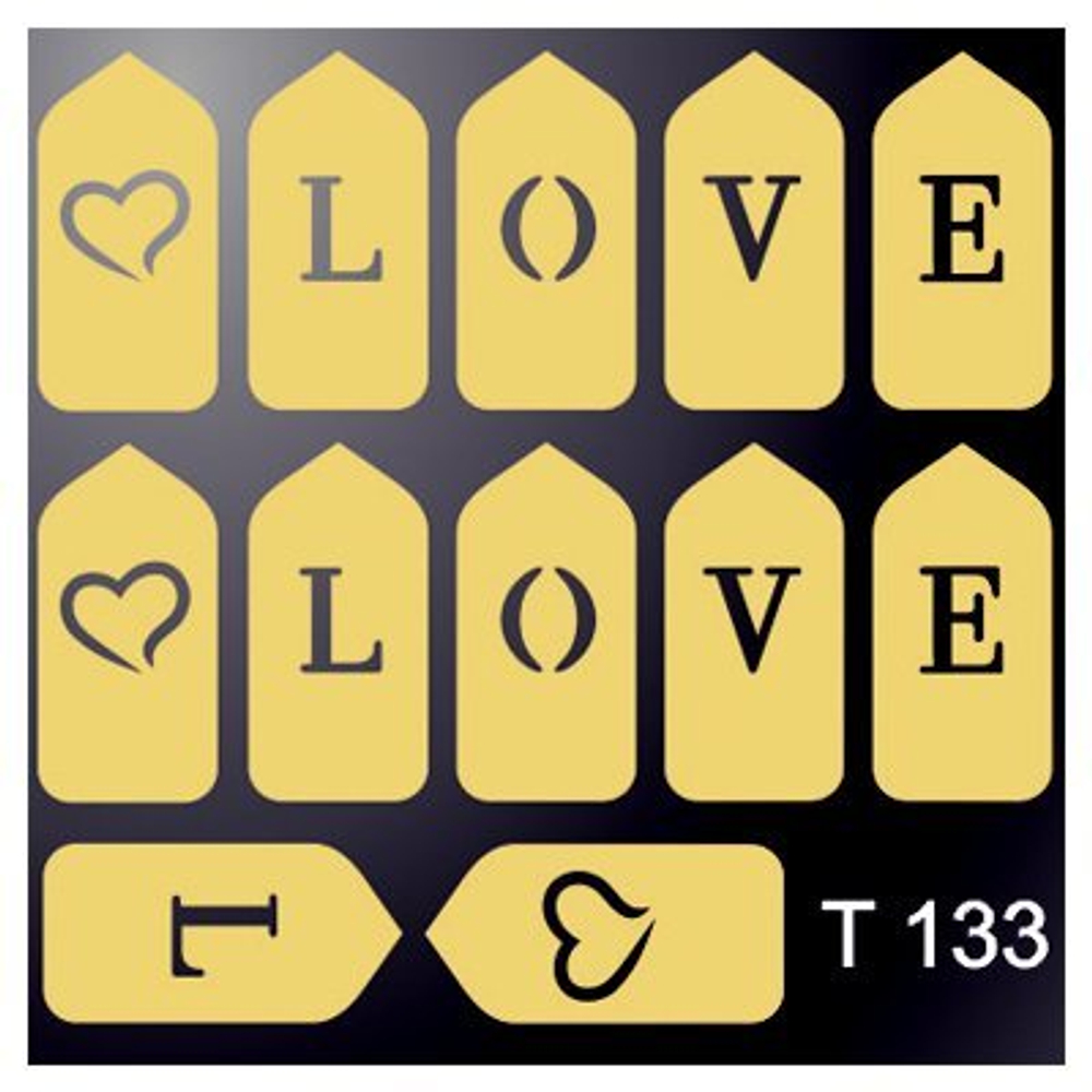 IRISK Трафарет для дизайна ногтей №133, серебро