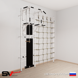 Шведская стенка Sv Sport усиленная 6830 (Турник стандарт/Брусья/Скамья/Трапеция/Канатный лаз)