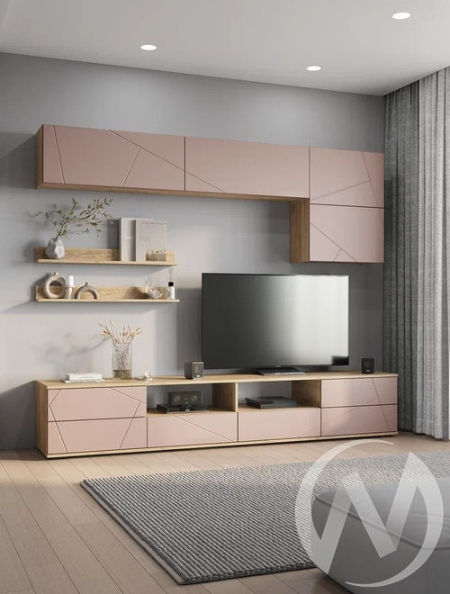 Гостиная ГС-01 Камелия (крафт/шарли пинк MF13)