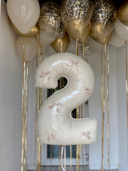 Воздушные шары для девочки белый песок/золото №3385