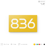 Номер на дверь 836, табличка на дверь для офиса, квартиры, кабинета, аудитории, склада, желтая 120х70 мм, Айдентика Технолоджи