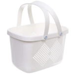Корзинка для хранения с силиконовыми ручками «БИРСТАД», цвет белый, 27.5*20*18см