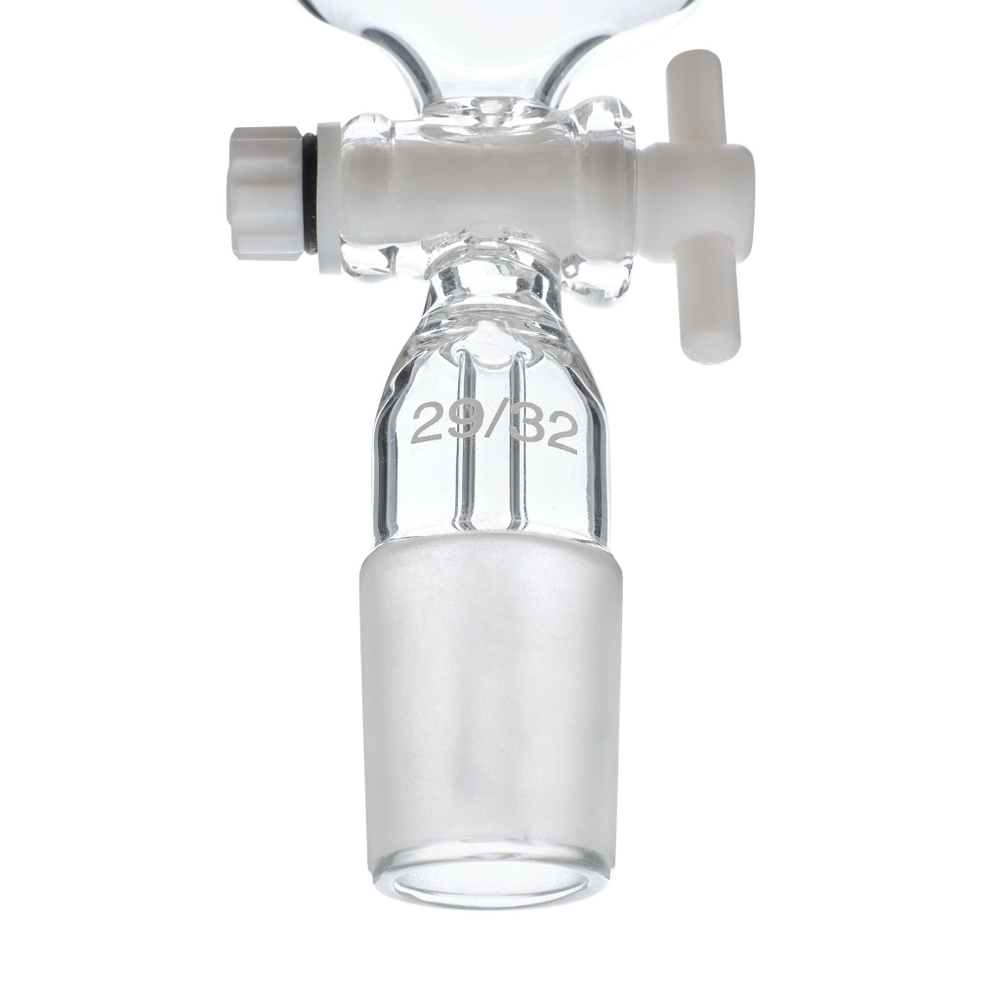 Воронка капельная цилиндрическая, 500 мл, шлиф 29/32-29/32, с PTFE краном