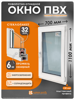 Пластиковое окно 1100 х 700 ТермА ПрАктик