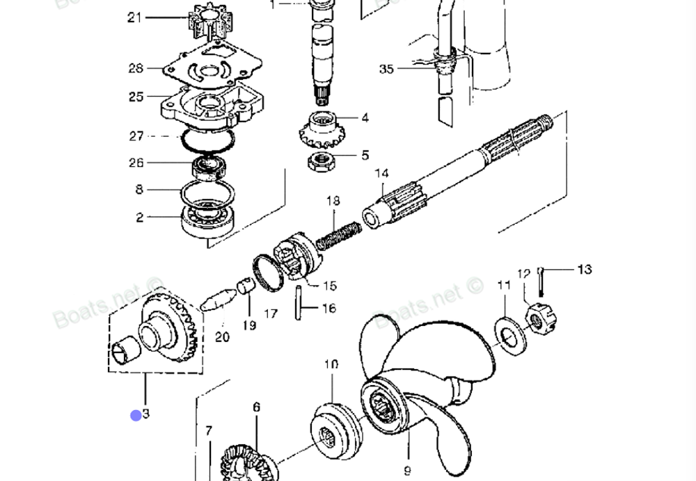 Шестерня редуктора Tohatsu 9.9-18лс (350-64010-0)