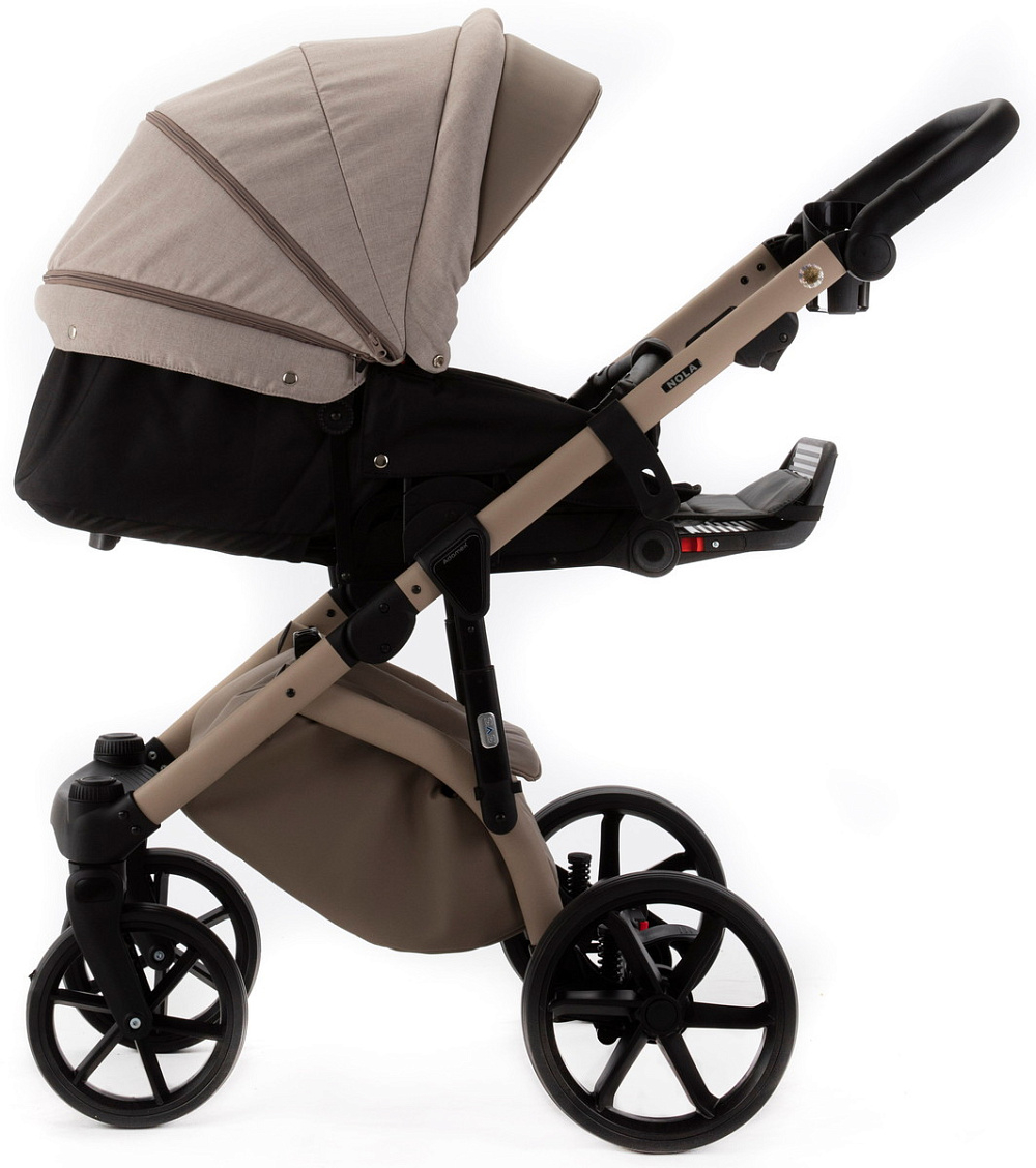 Детская коляска Adamex Nola Natura 3 в 1 N-4-CAPPUCCINO (СВ.БЕЖ + Т.БЕЖ.КОЖА)