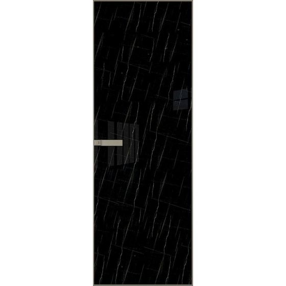 Скрытая алюминиевая дверь Invisible 1AGN стекло неро мрамор