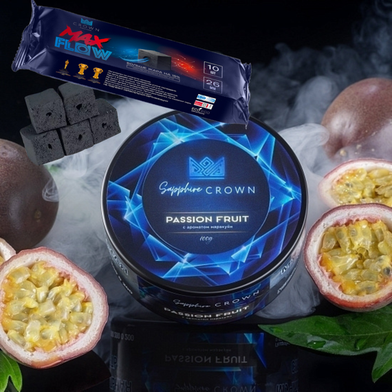 Crown Sapphire - Passion Fruit (25g)+УГОЛЬ CROWN MAXFLOW (10шт)