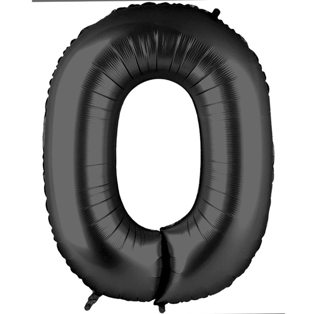 G Шар 40'' / 102 см "Цифра 0" Черный (БГ-60)