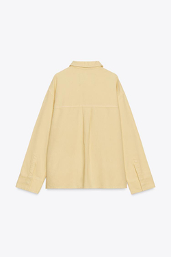 ZARA КУРТКА-РУБАШКА С КАРМАНАМИ — ZW COLLECTION, СВЕТЛО-ЖЕЛТЫЙ