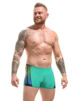 Мужские пляжные боксеры с принтом по бокам (Размер: XXL) (Цвет: салатовый)