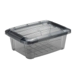 Ящик для хранения с замками КИП 1,2л Черный прозрачный