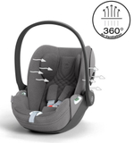 Коляска Cybex Coya Rosegold Frame Cloud T i-Size Mirage Grey Plus Mirage Grey с дождевиком и бампером