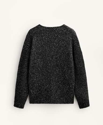 Oysho Кардиган с V-образным вырезом из непсов и 27% шерсти, черный