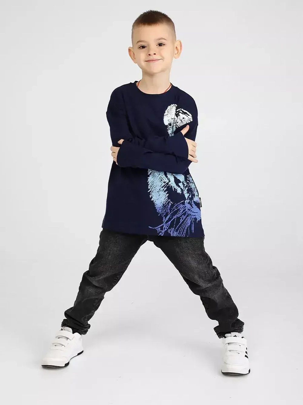 Лонгслив детский трикотажный с принтом