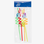 Трубочки для коктейлей пластиковые «Единороги» ассорти, 4 шт