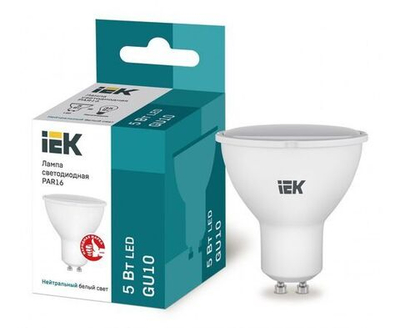 Лампа светодиодная ECO PAR16 софит 5Вт 230В 4000К GU10 IEK - 1 шт