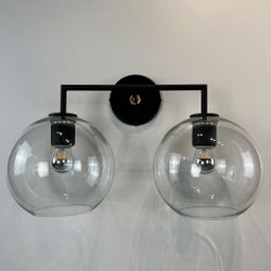 Бра Rh Utilitaire Globe Shade Double Sconce Black By Imperiumloft