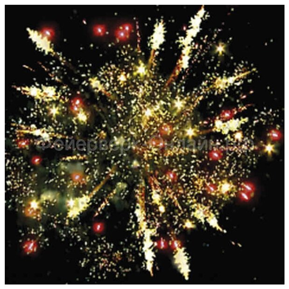 Батарея салютов Русский фейерверк Р8475 Новогодняя Затея(1,25"х100)яркий красочный фейерверк