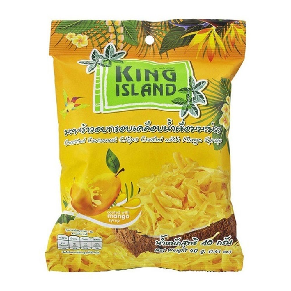 Кокосовые чипсы со вкусом манго King Island Roasted Coconut Chips Coated with Mango Syrup 40 г