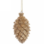 Украшение новогоднее подвесное «Новогодняя шишка» 6 см, шампань