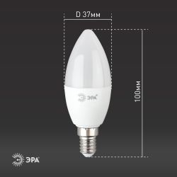Лампа светодиодная ЭРА RED LINE LED B35-6W-865-E14 R 6Вт свеча холодный дневной свет Е14