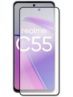 Стекло закалённое для смартфона Realme C55, олеофобное покрытие и вырез под фронтальную камеру, G-Rhino