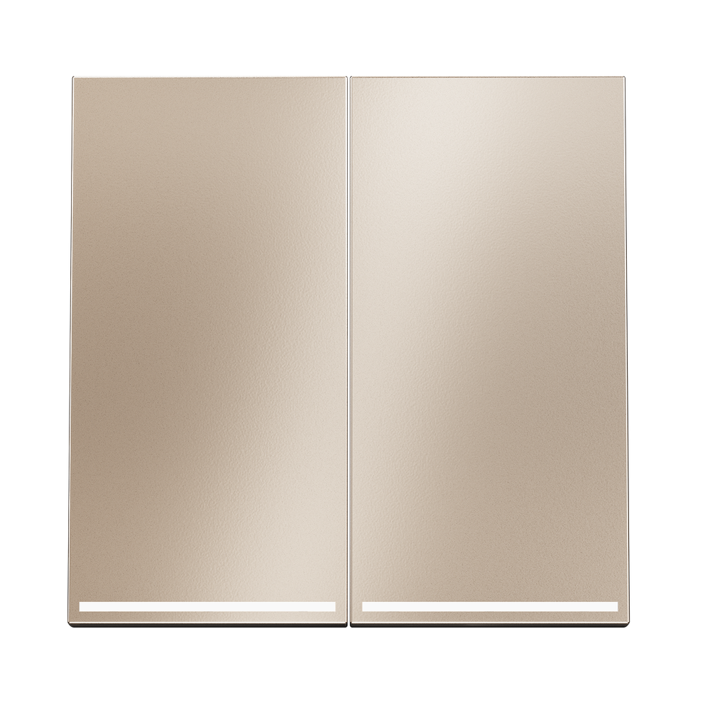 Клавиши для выключателя/переключателя двухклавишного с подсветкой, S70 Metal (платина)