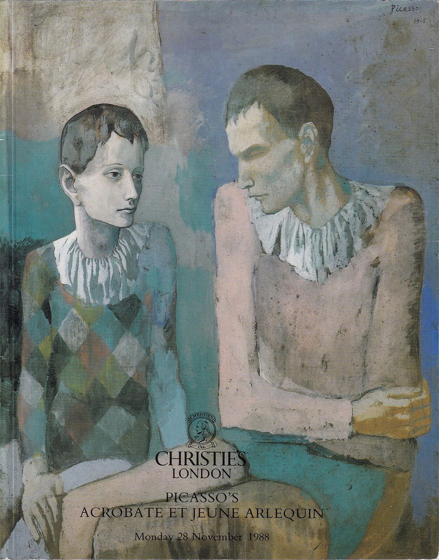Каталог аукциона Christie's, Лондон, Пабло Пикассо «Акробат и молодой Арлекин» от 28 ноября 1988 года