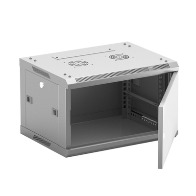 Телекоммуникационный шкаф NEOMAX Шкаф телекоммуникационный настенный 6U (600х350), металлическая дверь, замок-ключ (3 шт), разборный, цвет серый (1 коробка) [NCB-WM6U-6035MK3-100-GY]