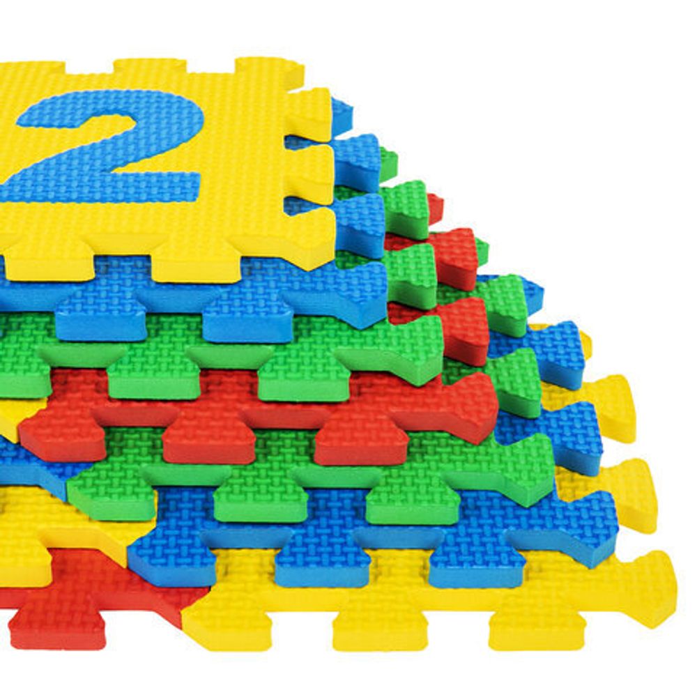 Коврик-пазл напольный 0,75х0,45 м, мягкий, "Учим цифры", 15 частей 15х15 см, толщина 1 см, ЮНЛАНДИЯ, 664658